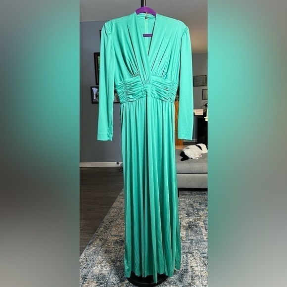 VINTAGE Lilli Diamond California Green Dress Medium - Picture 2 of 10